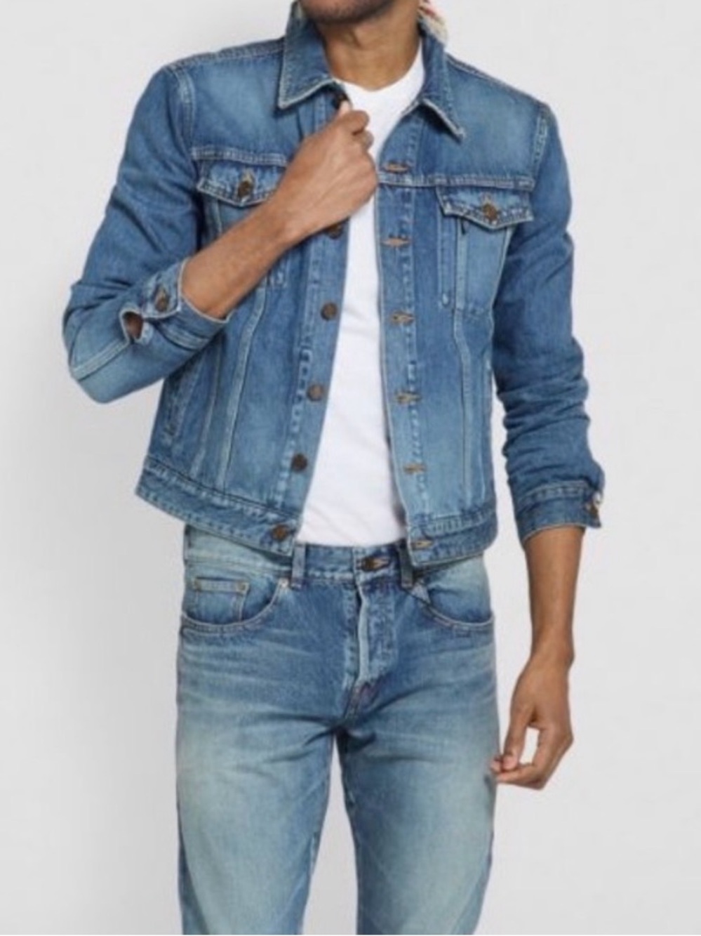 Saint Laurent Light Blue Denim Shirt Jacket